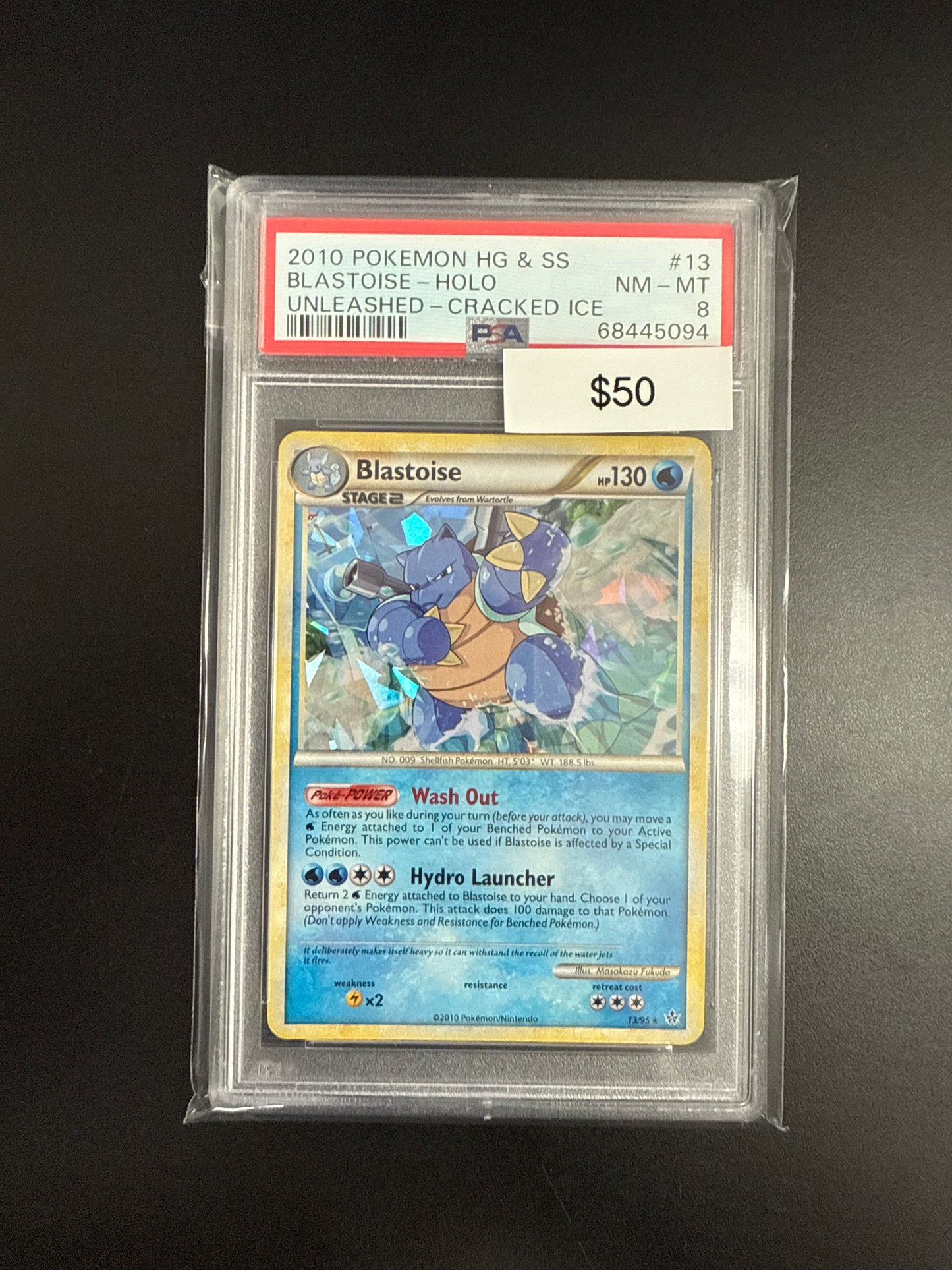 Pokémon Unleashed Cracked Ice Blastoise 13 PSA 8