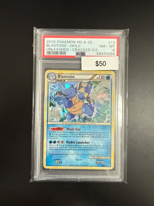 Pokémon Unleashed Cracked Ice Blastoise 13 PSA 8
