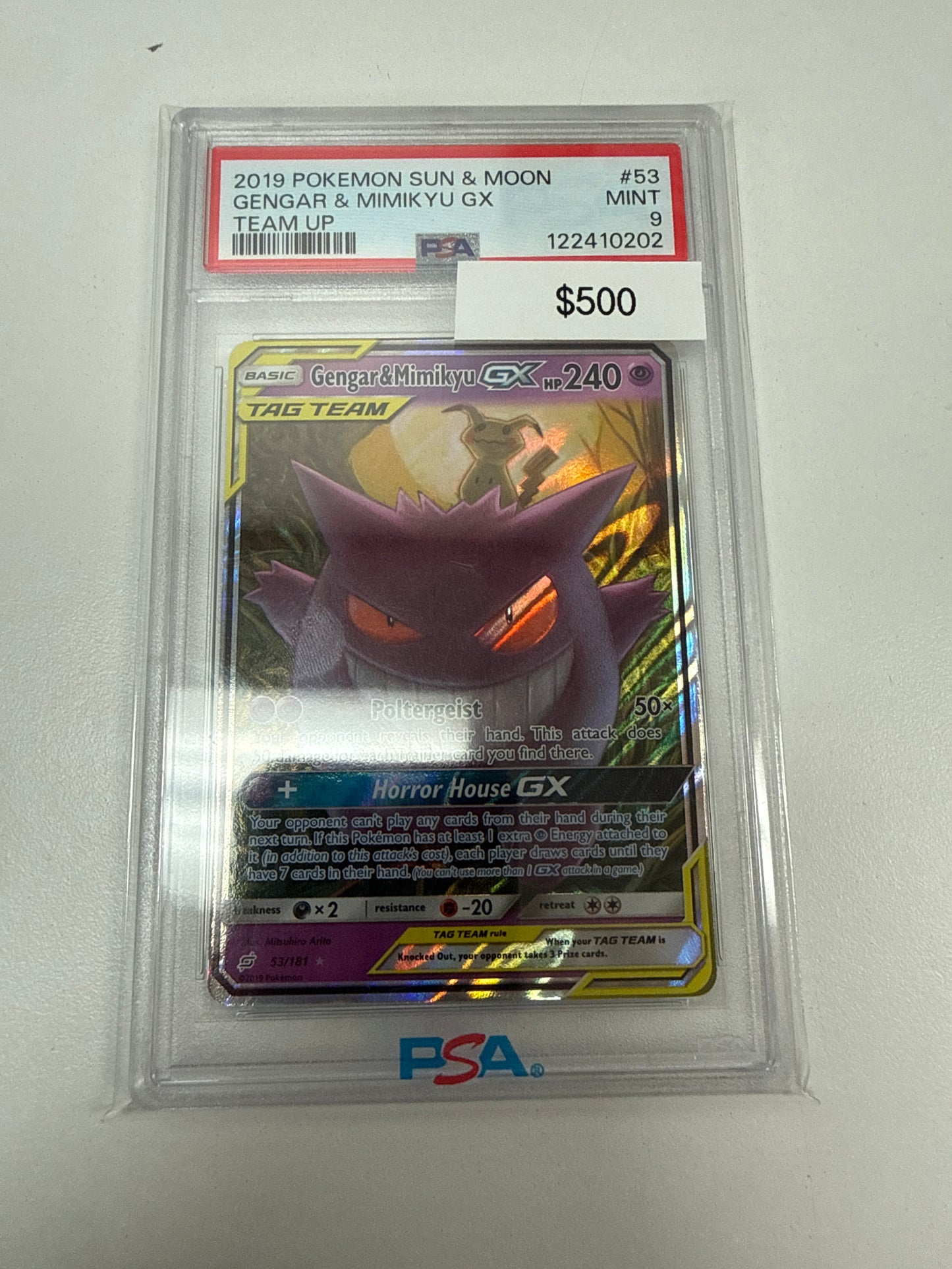 Pokemon Gengar Mimikyu Gx PSA 9