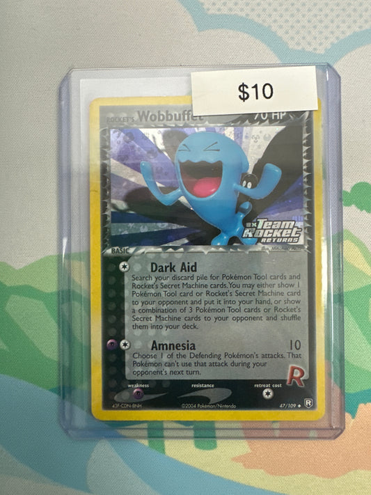 Pokemon ex Team Rocket Returns Rocket’s Wobbuffet Reverse Stamp 47/109