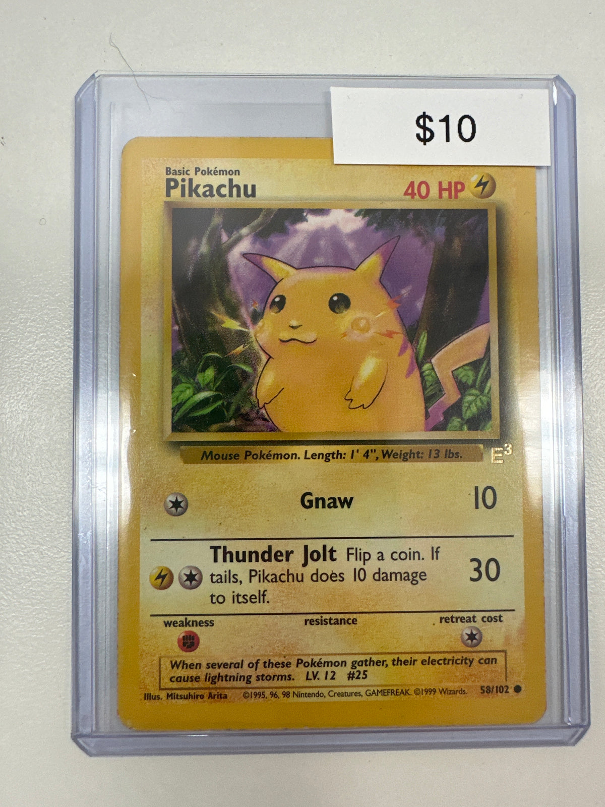 Pokémon Base Set 1st Edition Pikachu 58/102 E3 Stamped