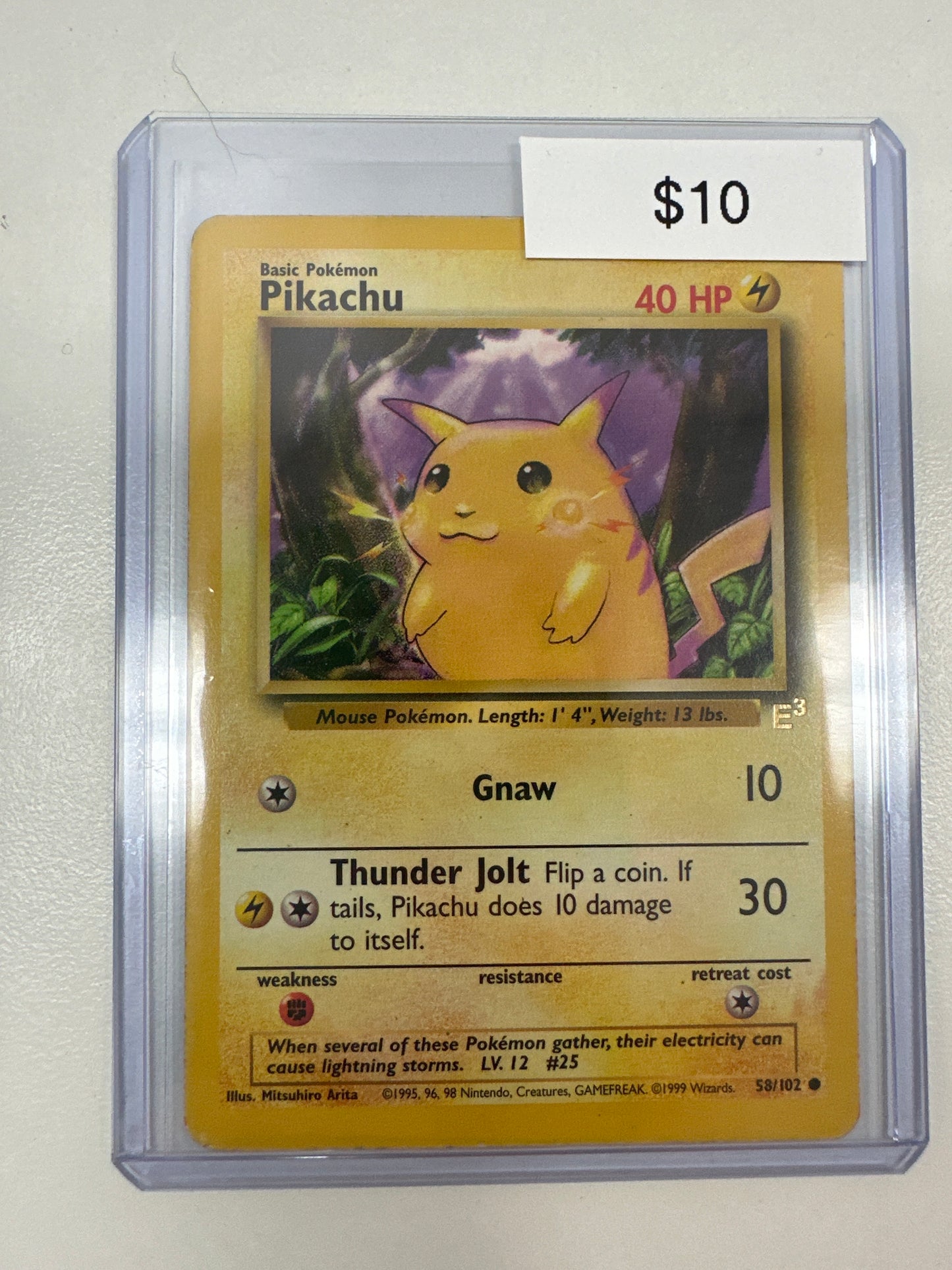 Pokémon Base Set 1st Edition Pikachu 58/102 E3 Stamped