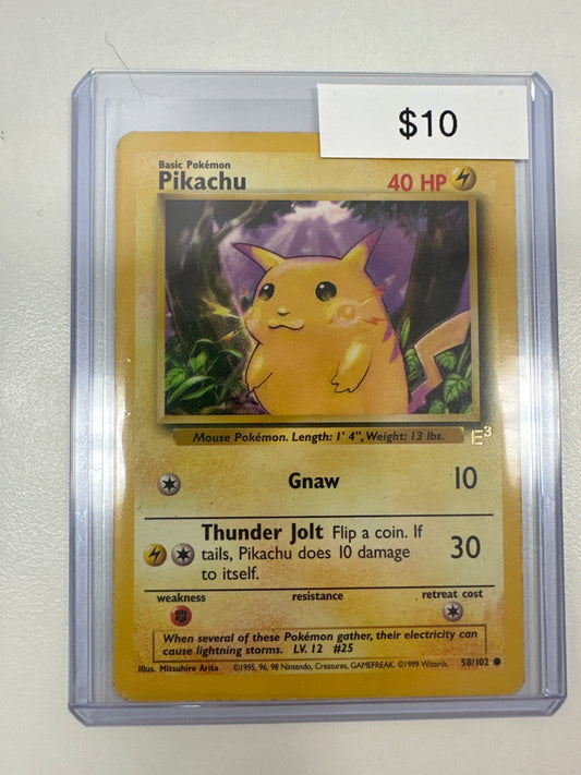 Pokémon Base Set 1st Edition Pikachu 58/102 E3 Stamped