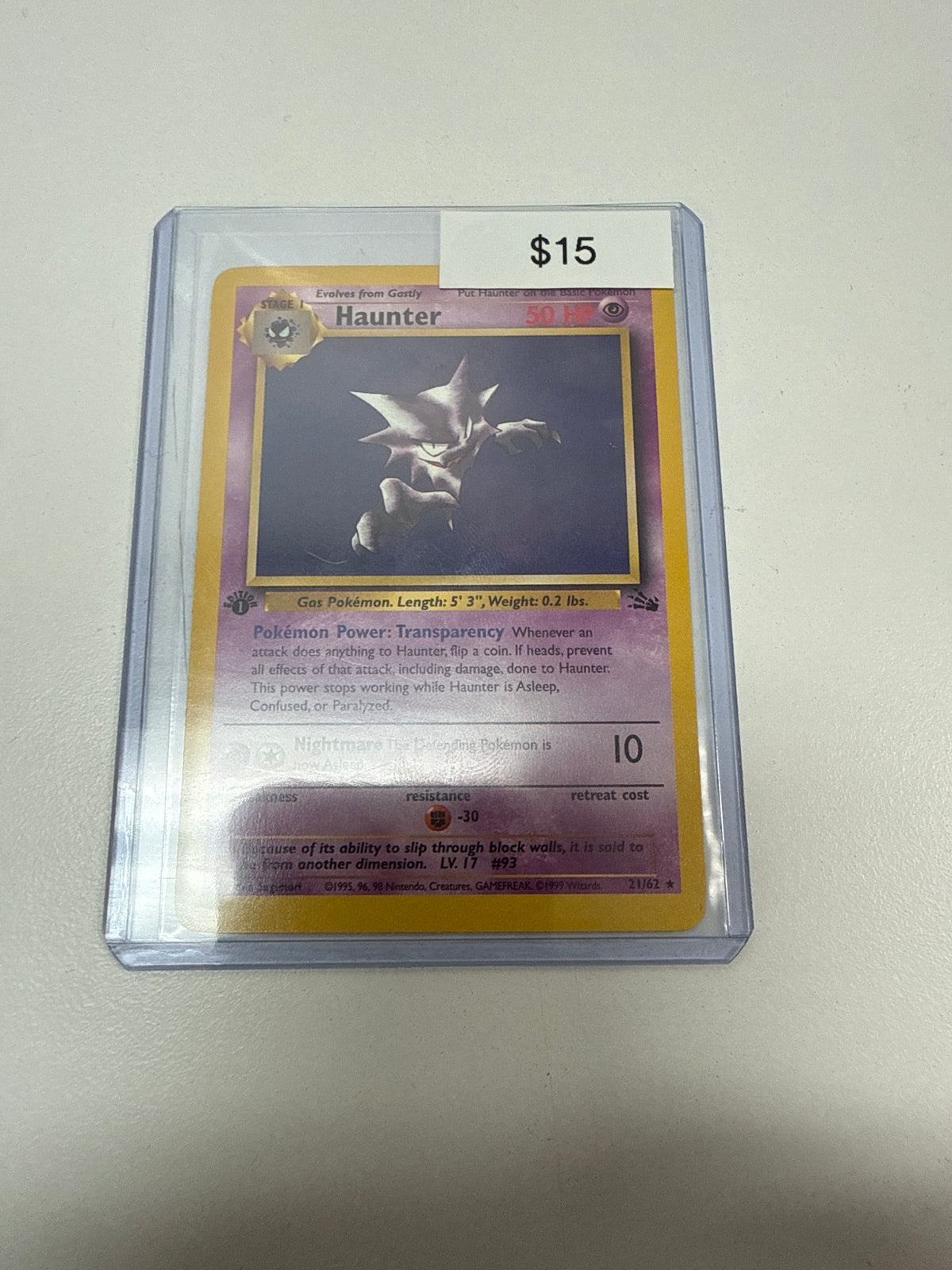 Pokemon Haunter 1st Ed Non-Holo #21/62