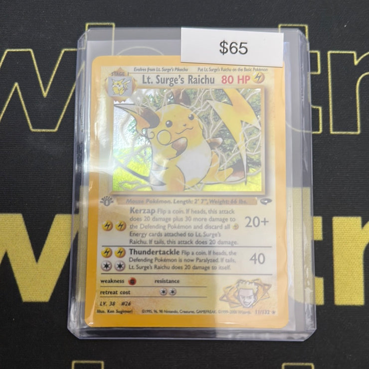 Pokémon LT Surges Raichu 1st Edition Holo 11/132