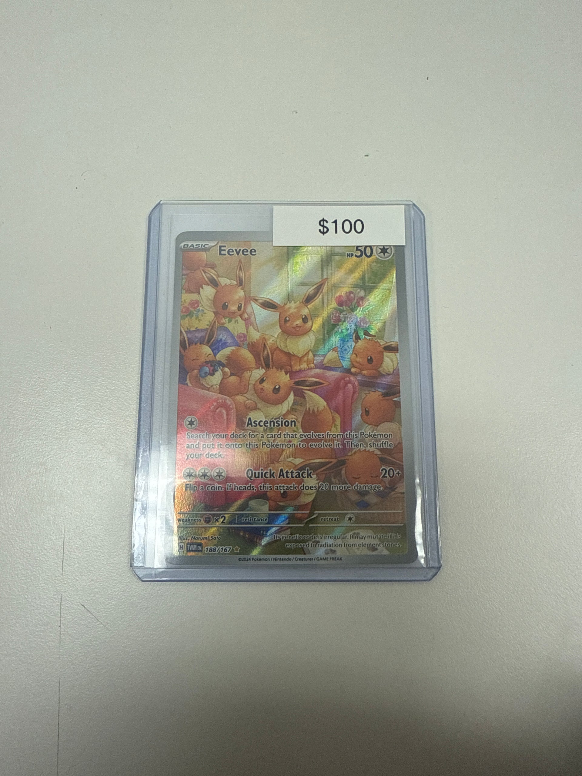 188 167 pokemon card Eevee Pokemon Twilight Masquerade Illustration Rare #188 PSA 10