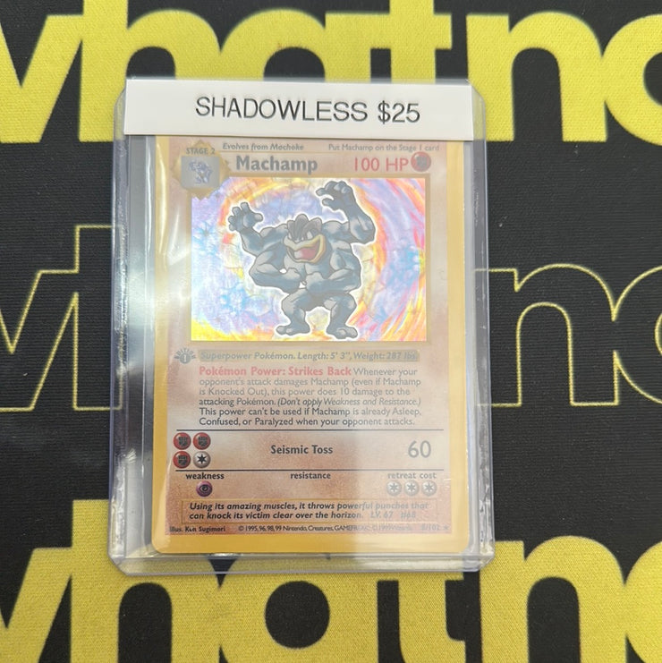 Pokémon Base Set Shadowless Holo Machamp 1st Edition 8/102