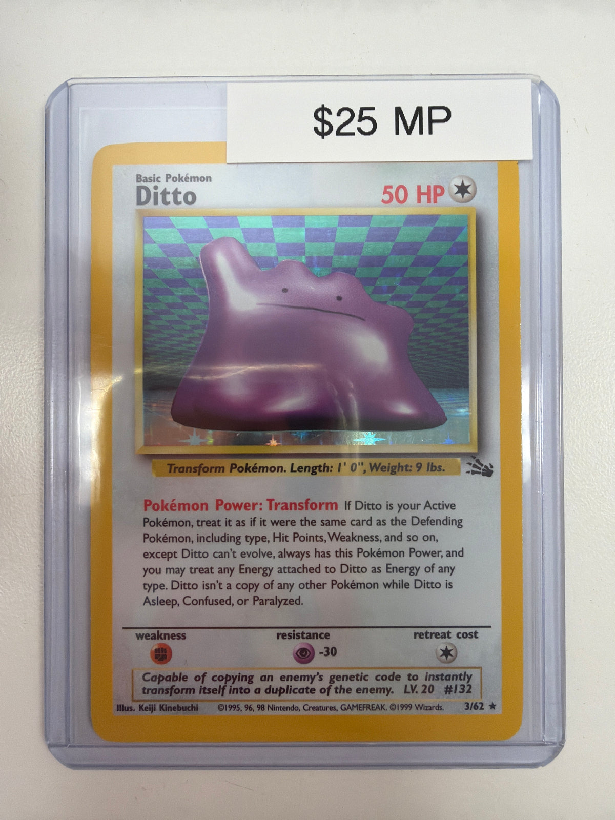 Pokemon Ditto Fossil 3/62 MP