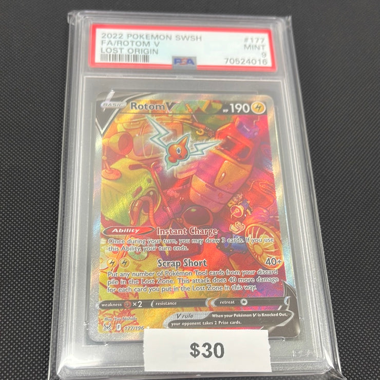 Pokémon Rotom V Lost Origin Full Art 177/196 PSA 9