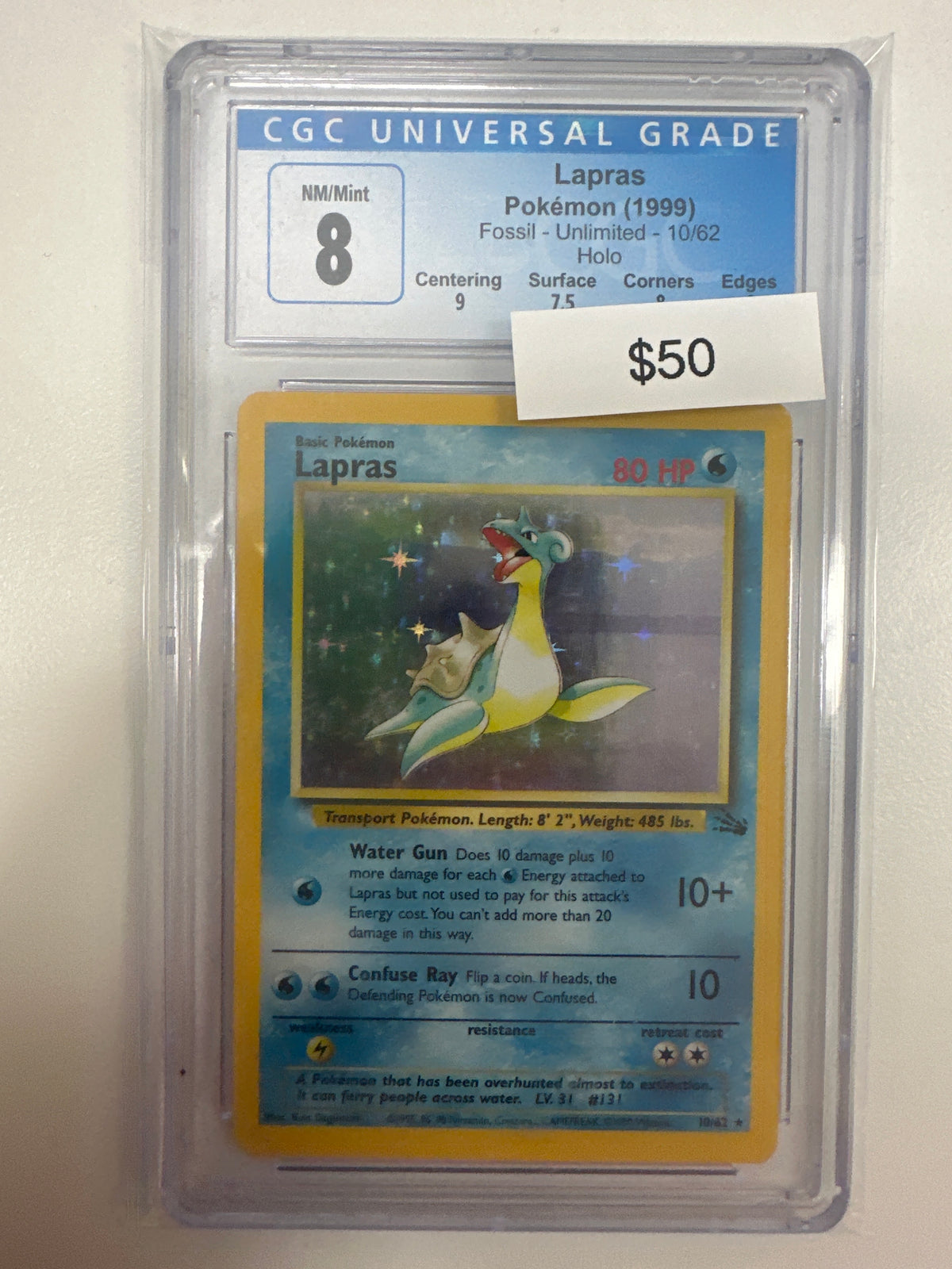 Pokemon Lapras Fossil 10/62 CGC 8