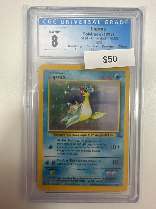 Pokemon Lapras Fossil 10/62 CGC 8
