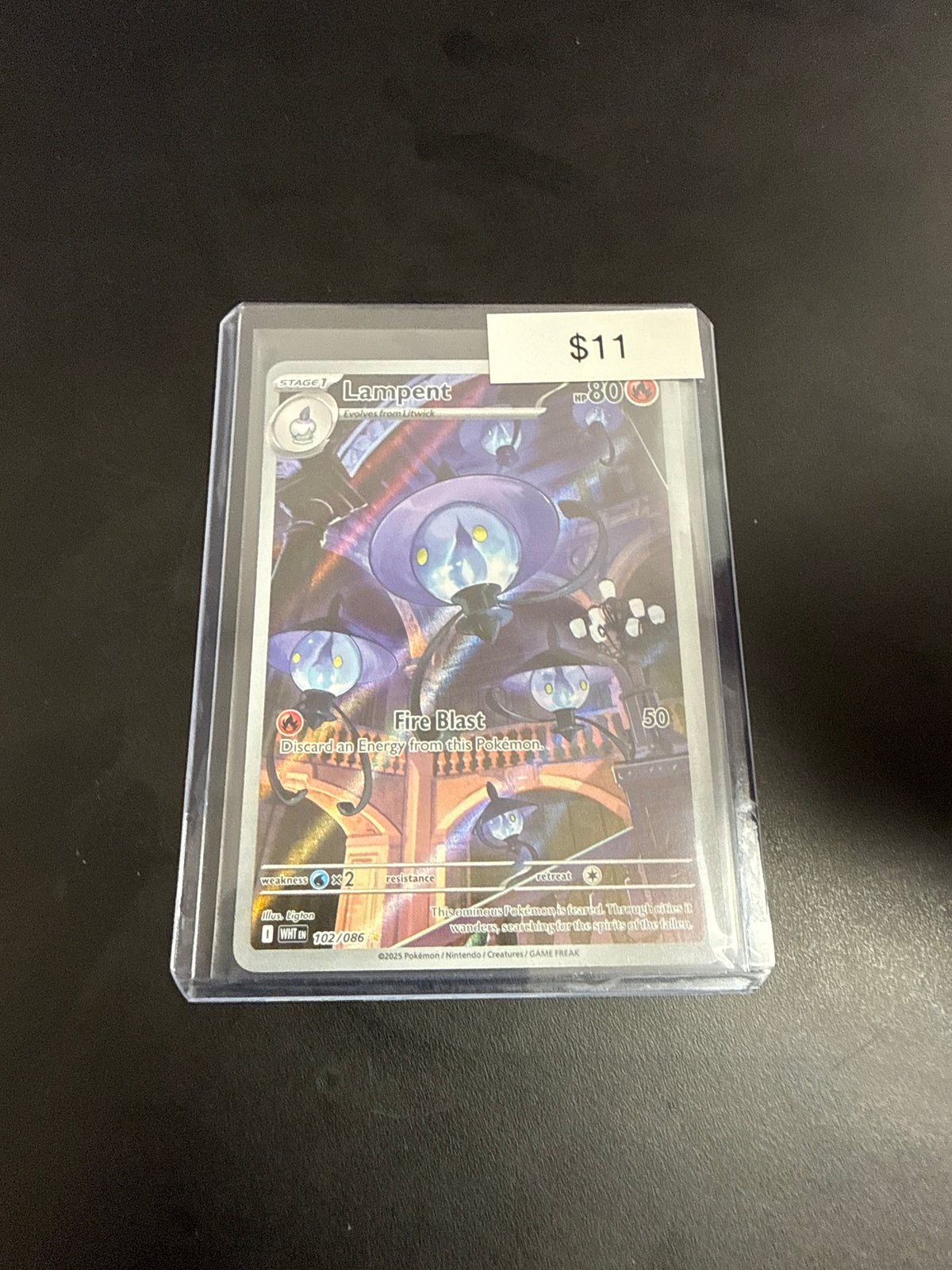 Pokemon White Flare Lampent #102/086