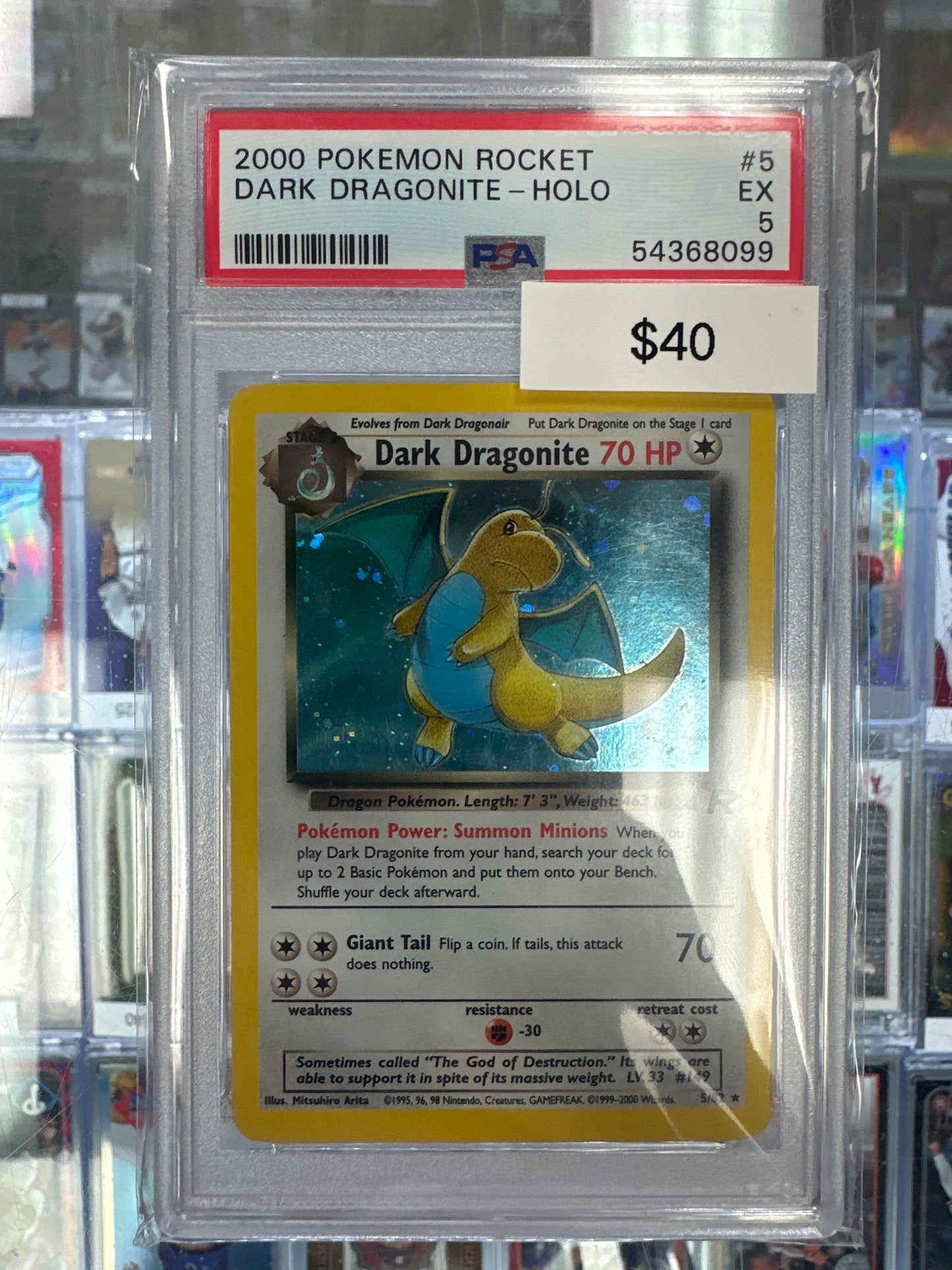 Pokemon Dark Dragonite 5/82 Holo PSA 5