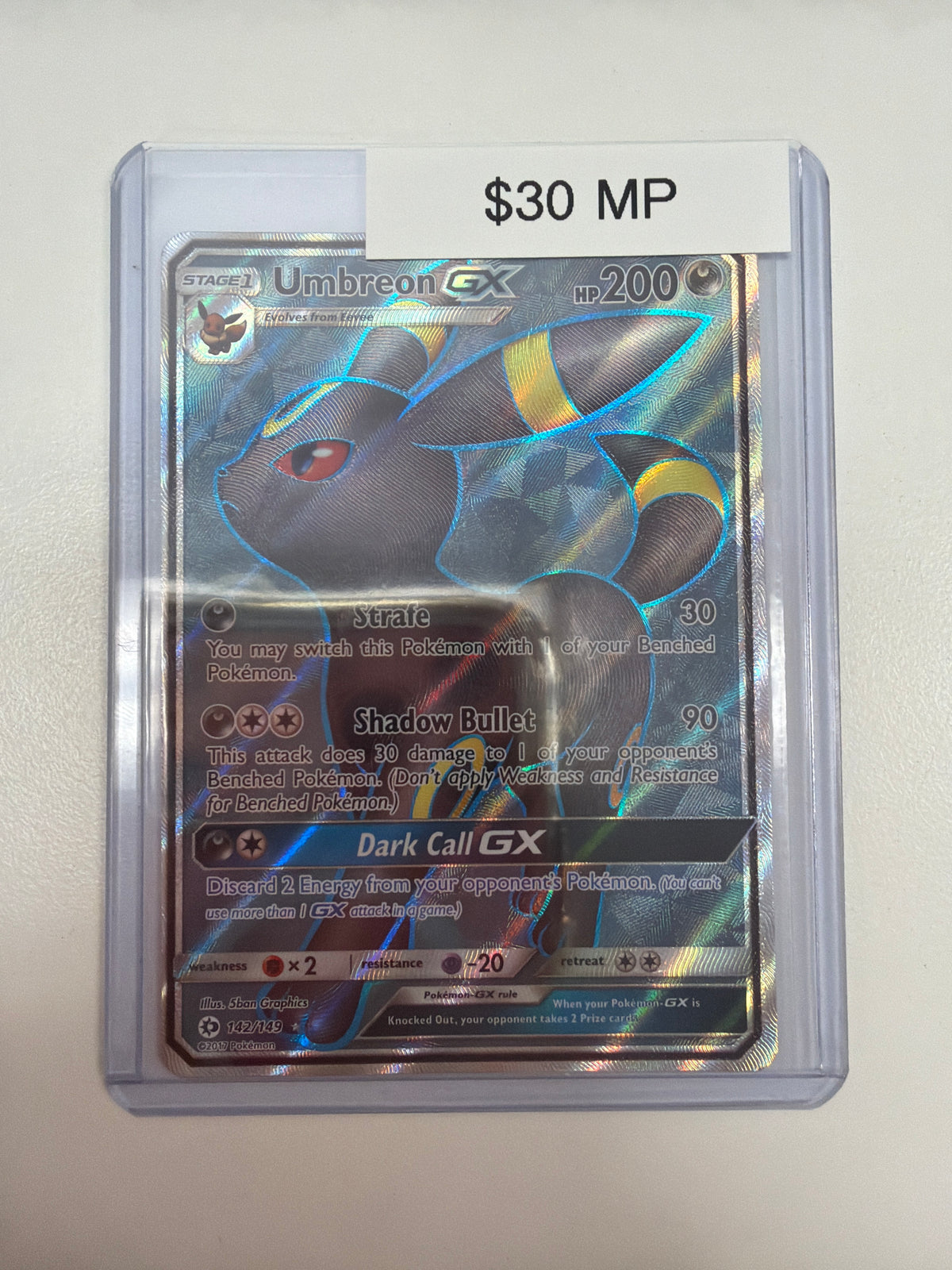 Pokemon Umbreon GX Moderate Play 142/149