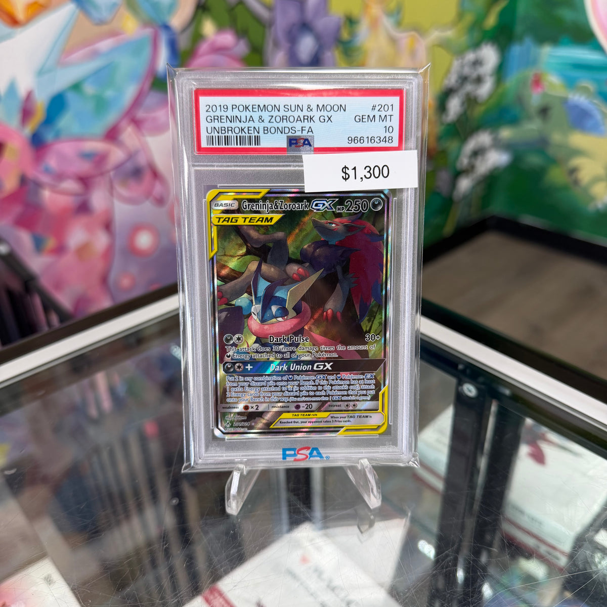 Pokemon Greninja Zoroark Unbroken Bonds #201 PSA 10