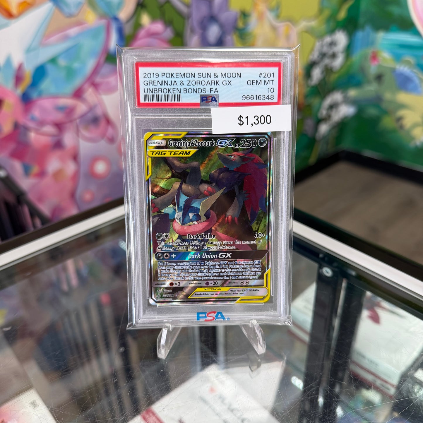 Pokemon Greninja Zoroark Unbroken Bonds #201 PSA 10