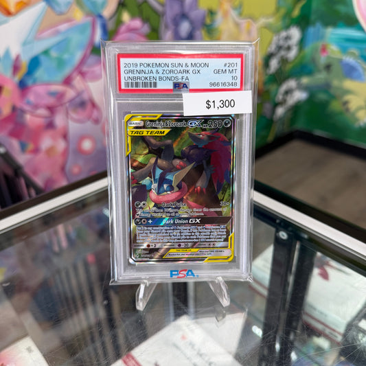 Pokemon Greninja Zoroark Unbroken Bonds #201 PSA 10