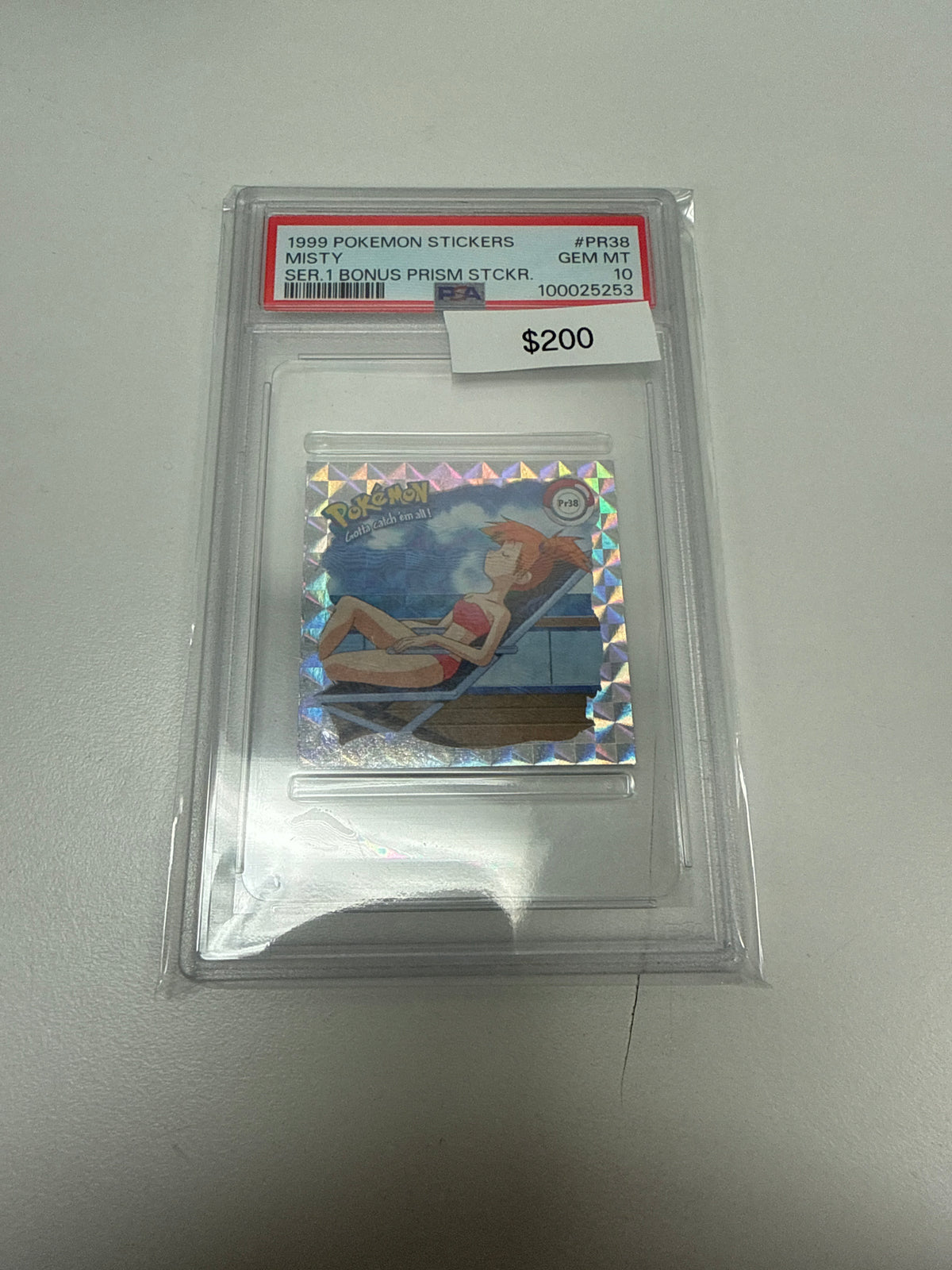 Pokemon Stickers Misty Prism #pr38 PSA 10