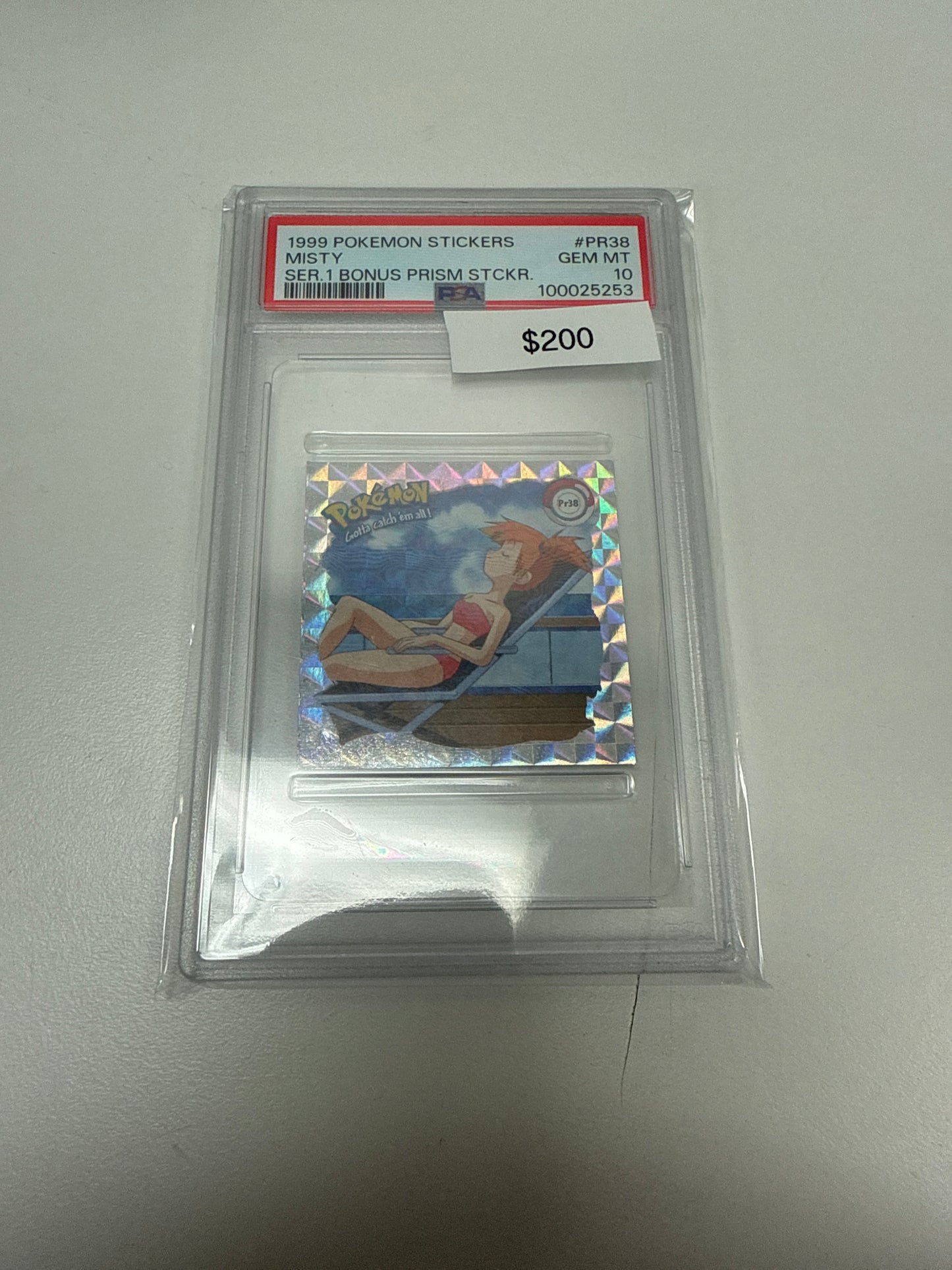 Pokemon Stickers Misty Prism #pr38 PSA 10