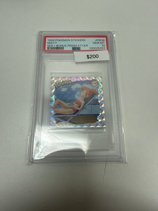 Pokemon Stickers Misty Prism #pr38 PSA 10