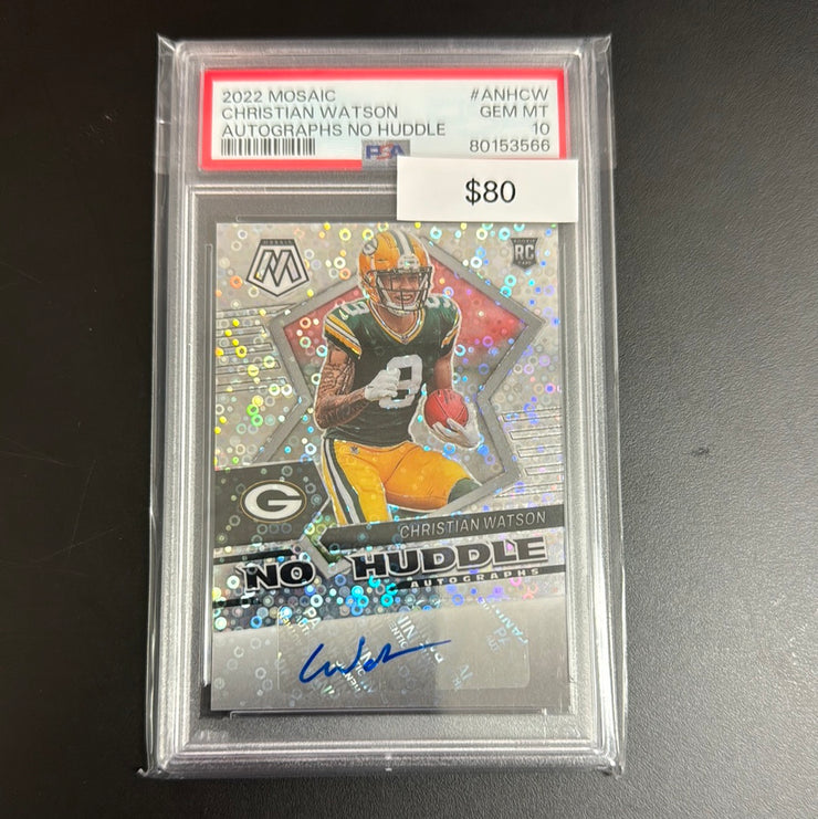 2022 Mosaic Christian Watson Autograph No Huddle 