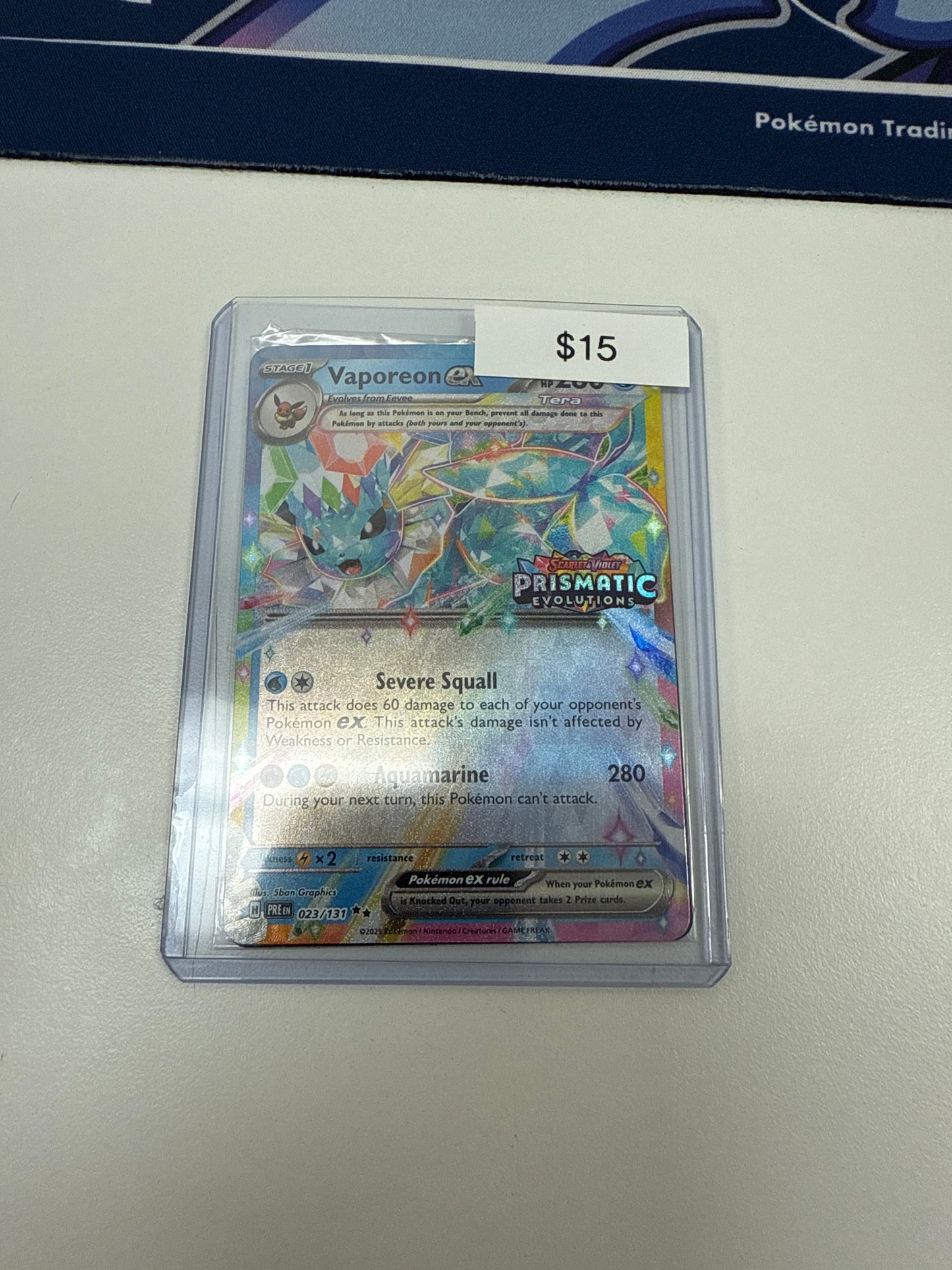 Pokemon Vaporeon Ex Prismatic Stamp Surprise Box #023/131