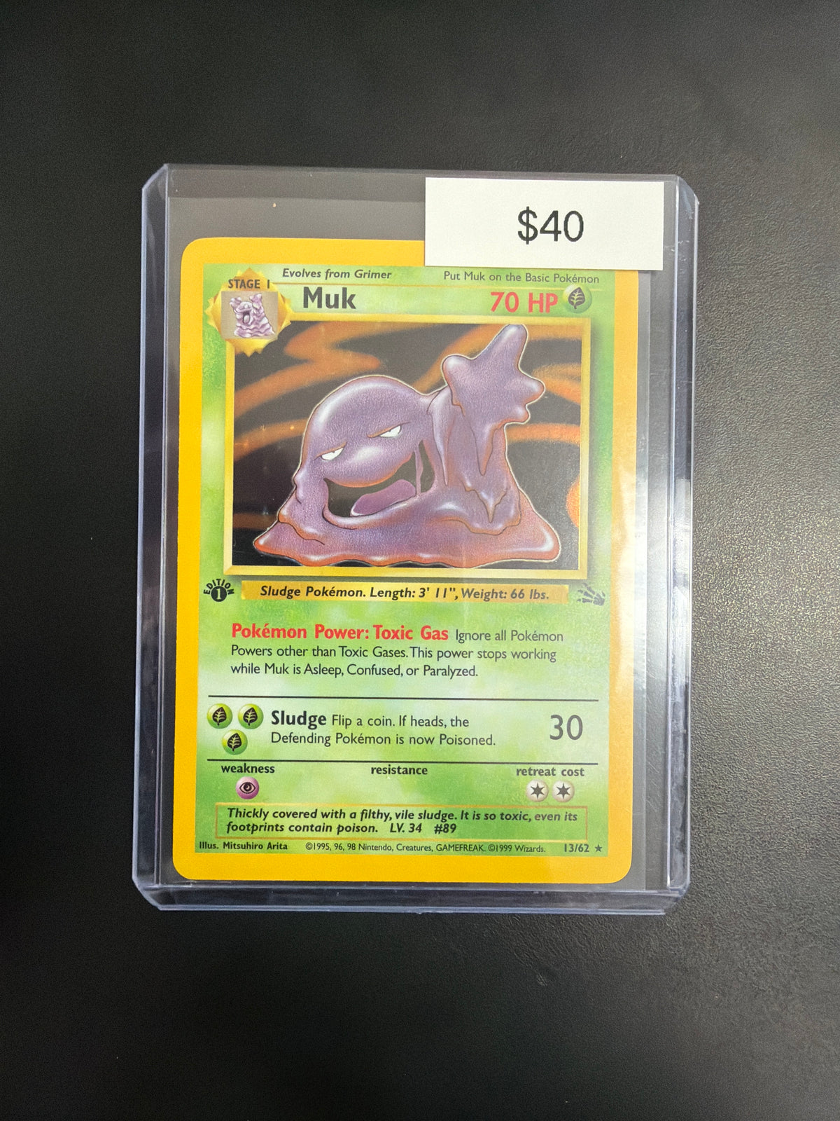 Pokemon Muk 1st Ed. Holo 13/62 NM