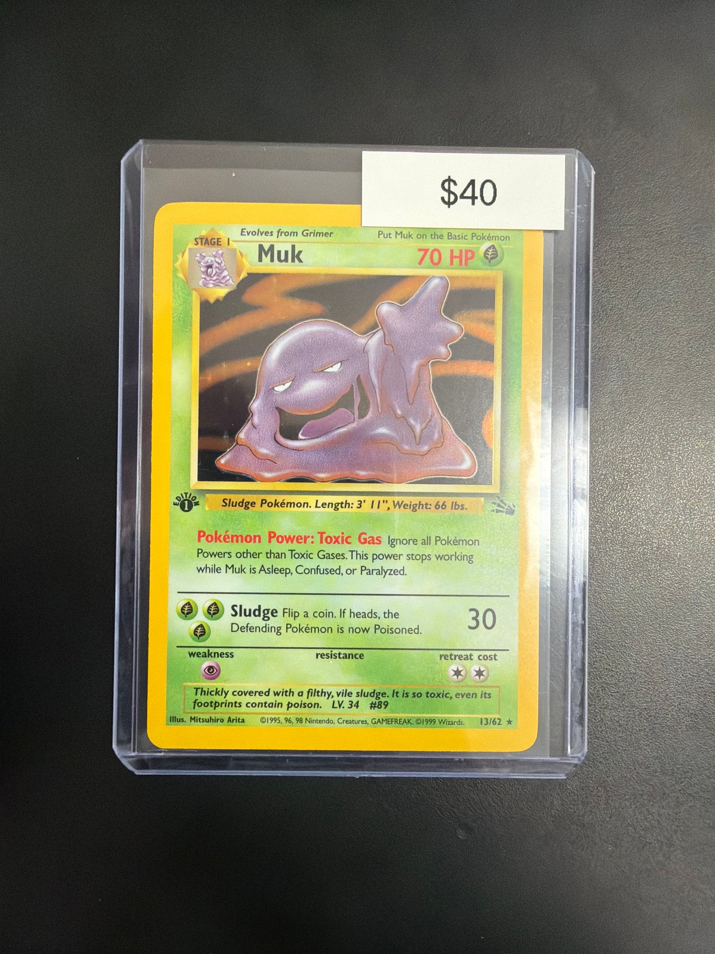 Pokemon Muk 1st Ed. Holo 13/62 NM