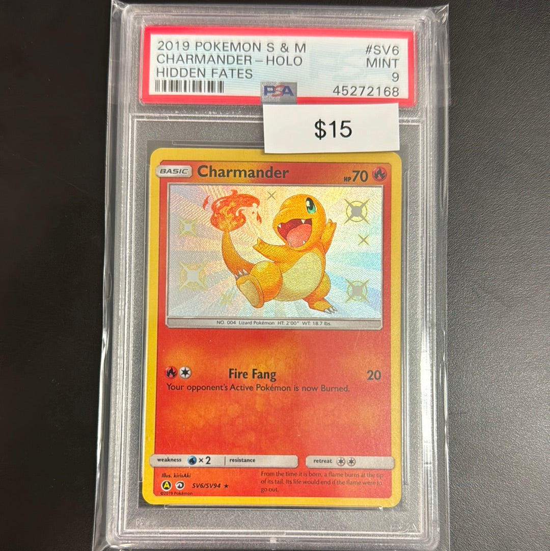 2019 Pokémon Hidden Fates Charmander Baby Shiny #SV6 PSA 9