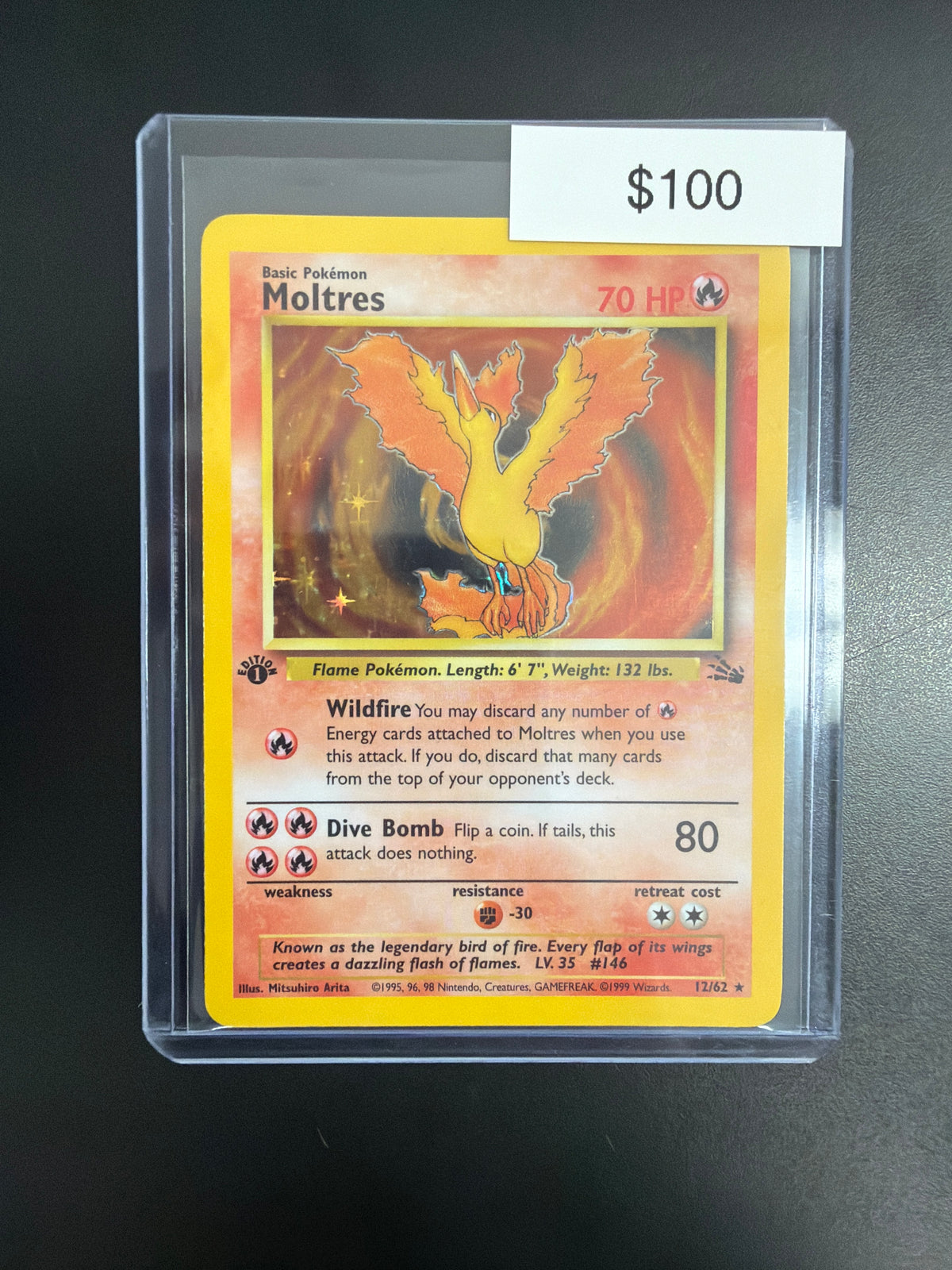 Pokemon Fossil Moltres 1st Ed. #12/62
