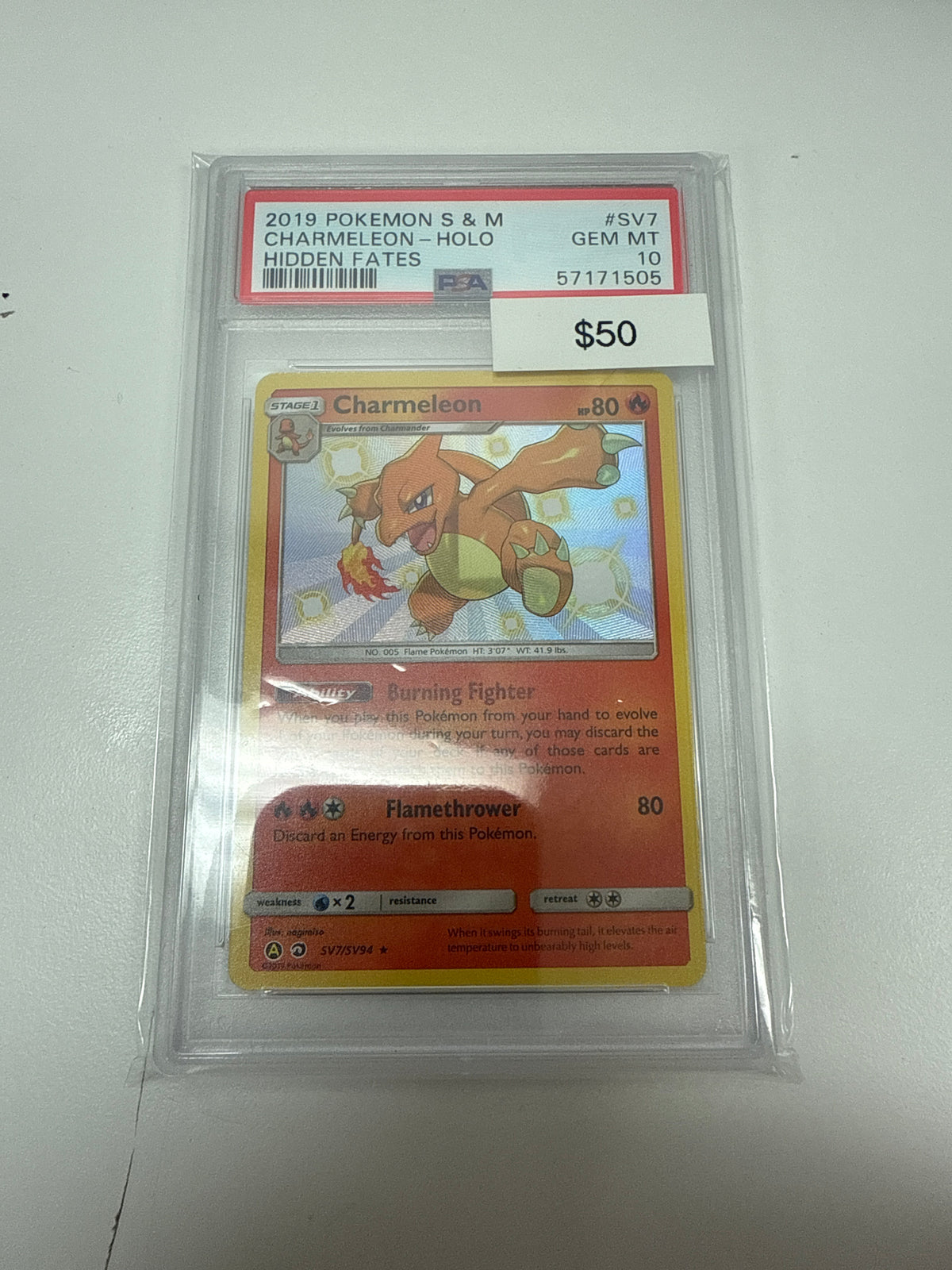 Hidden Fates Charmeleon #sv7/sv94 PSA 10