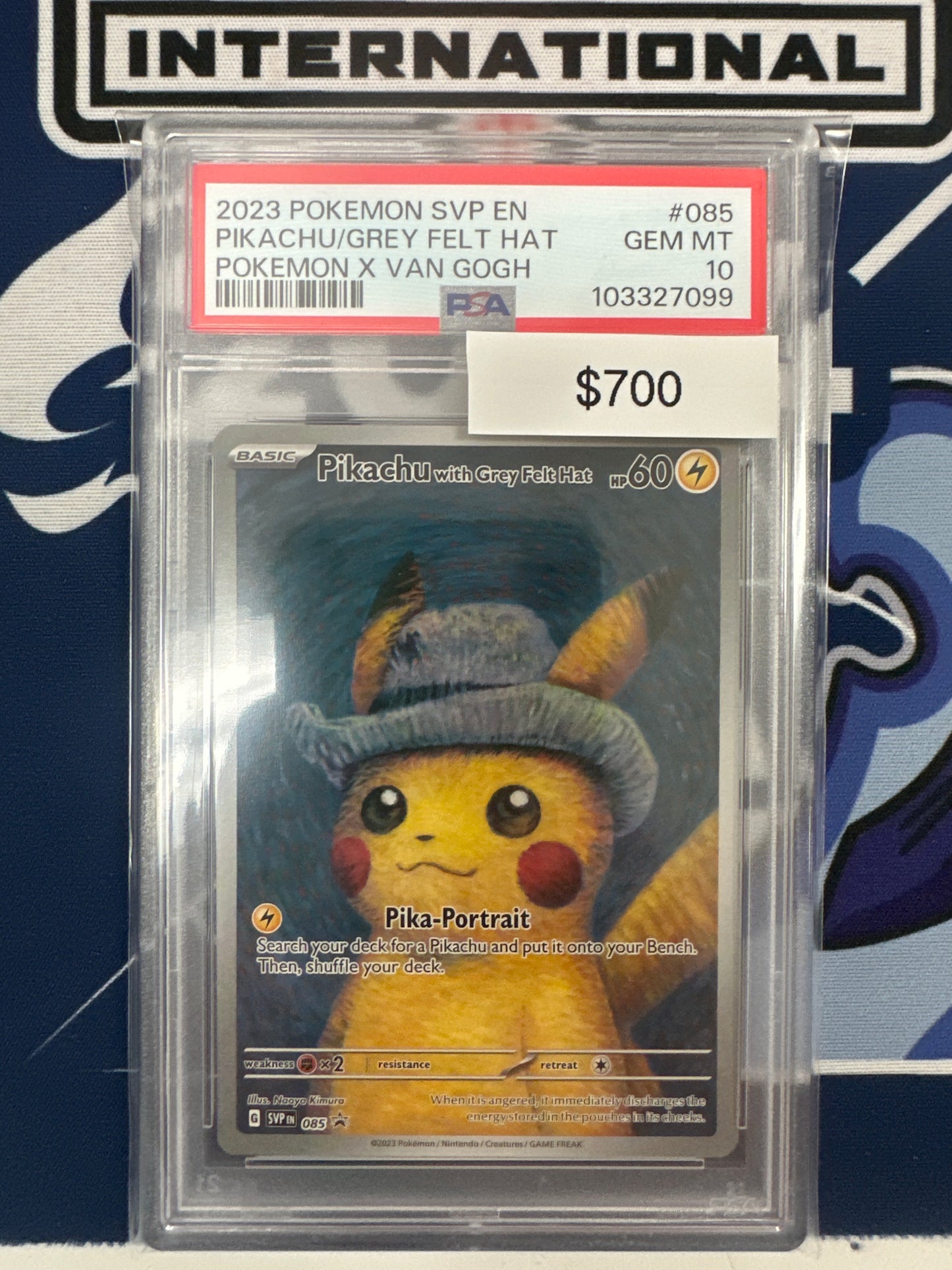 Pokemon Pikachu with Grey Felt Hat SV085 PSA 10