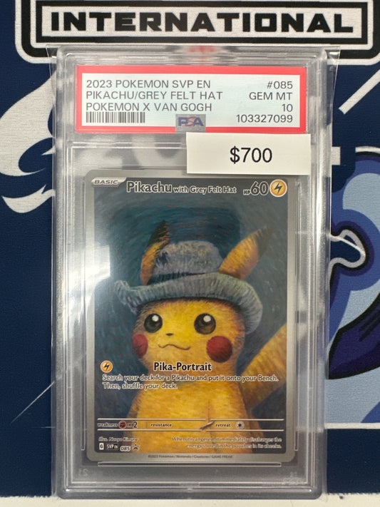 Pokemon Pikachu with Grey Felt Hat SV085 PSA 10