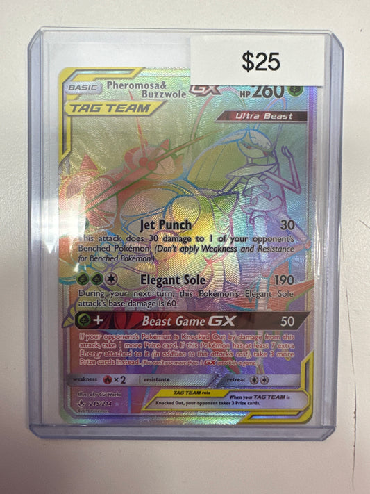 Pokemon Pheromosa & Buzzwole GX 215/214