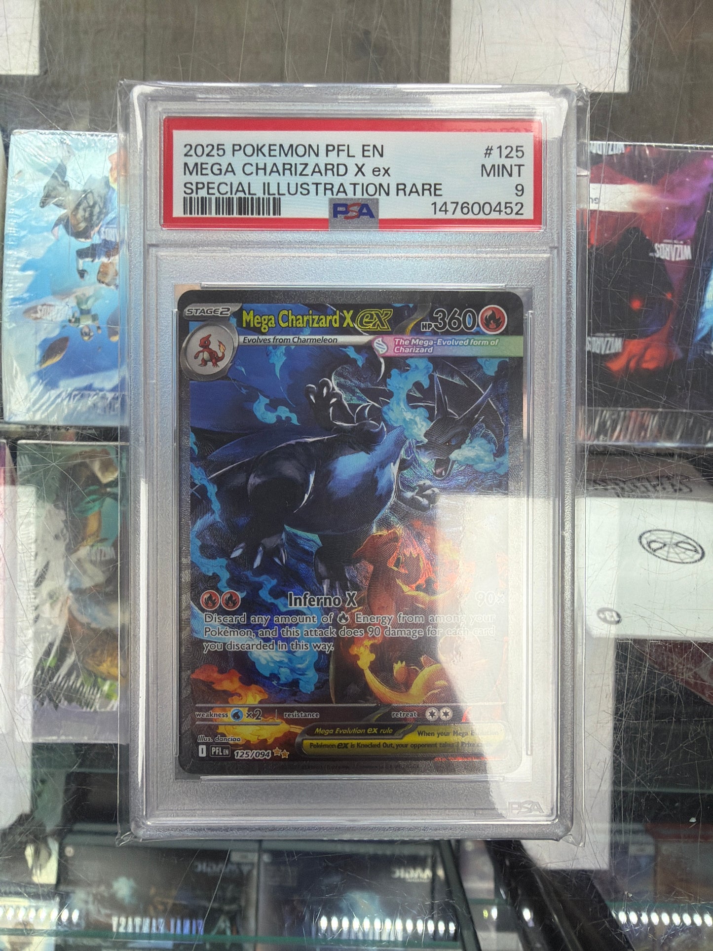 Pokemon Phantasmal Flames Mega Charizard X EX 125 PSA 9