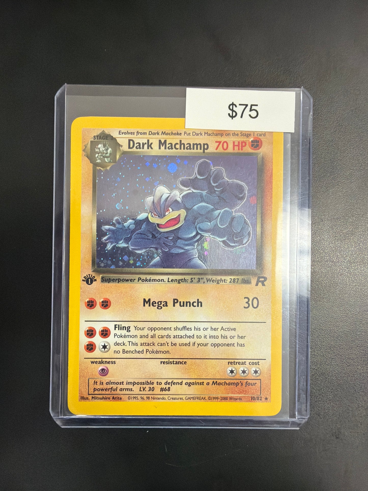 Pokemon Dark Machamp 10/82 1st ED. Holo NM