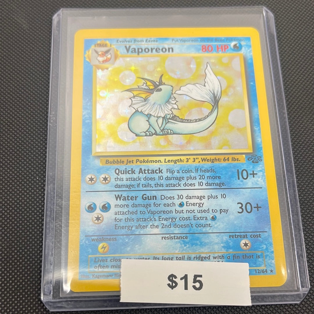 Pokémon Vaporeon Jungle Holo 12/64