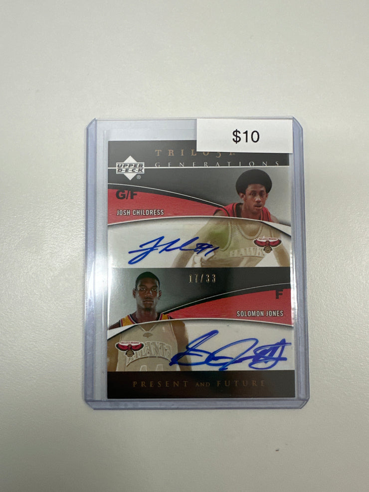 2006-07 Upper Deck Triolgy Josh Childress/Solomon Jones Dual Auto /33 