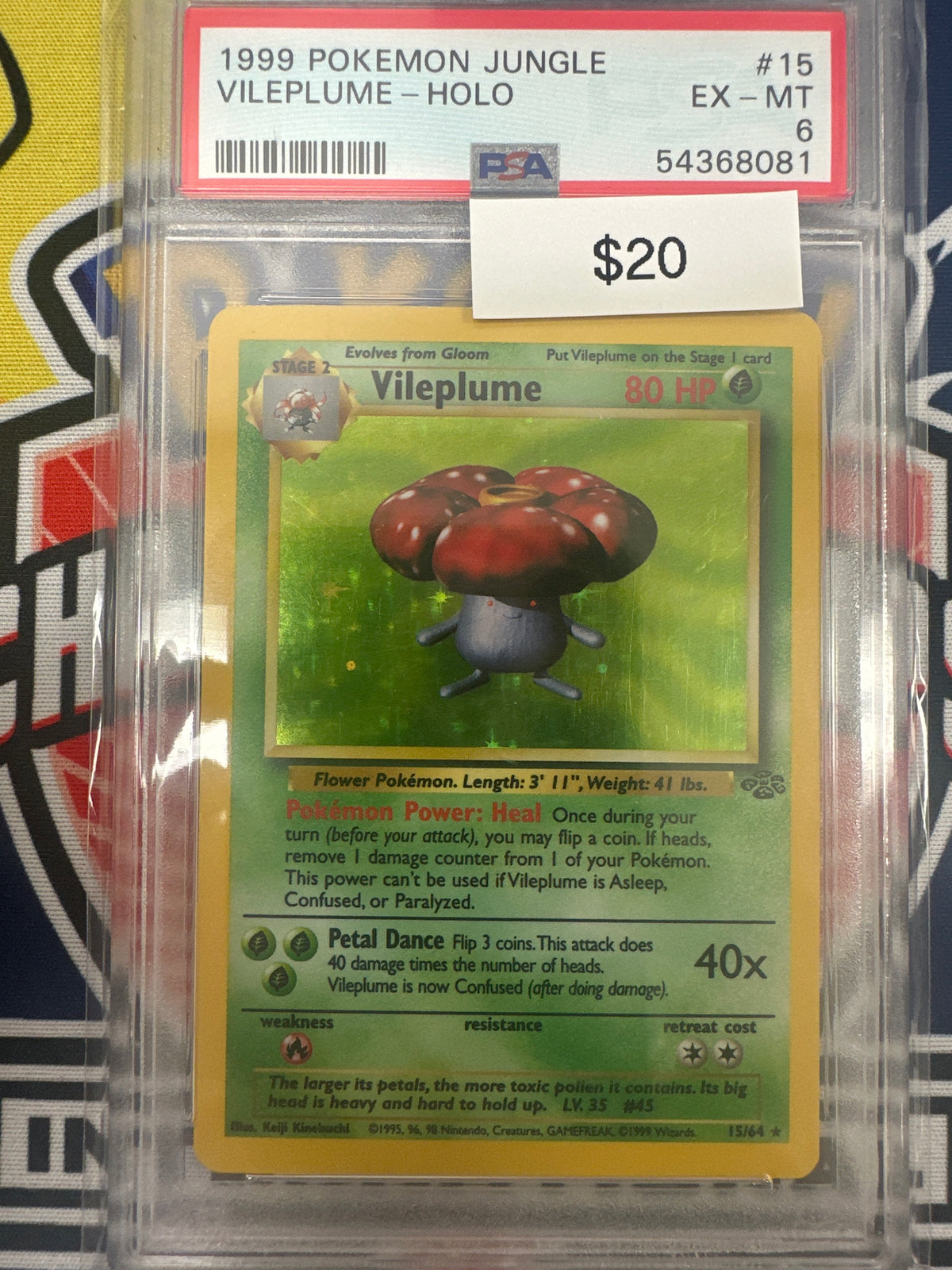 Pokemon Vileplume Holo 15/64 PSA 6