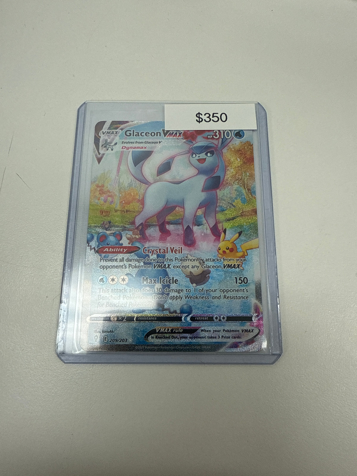Pokémon Glaceon VMAX Evolving Skies Alt Art 209/203