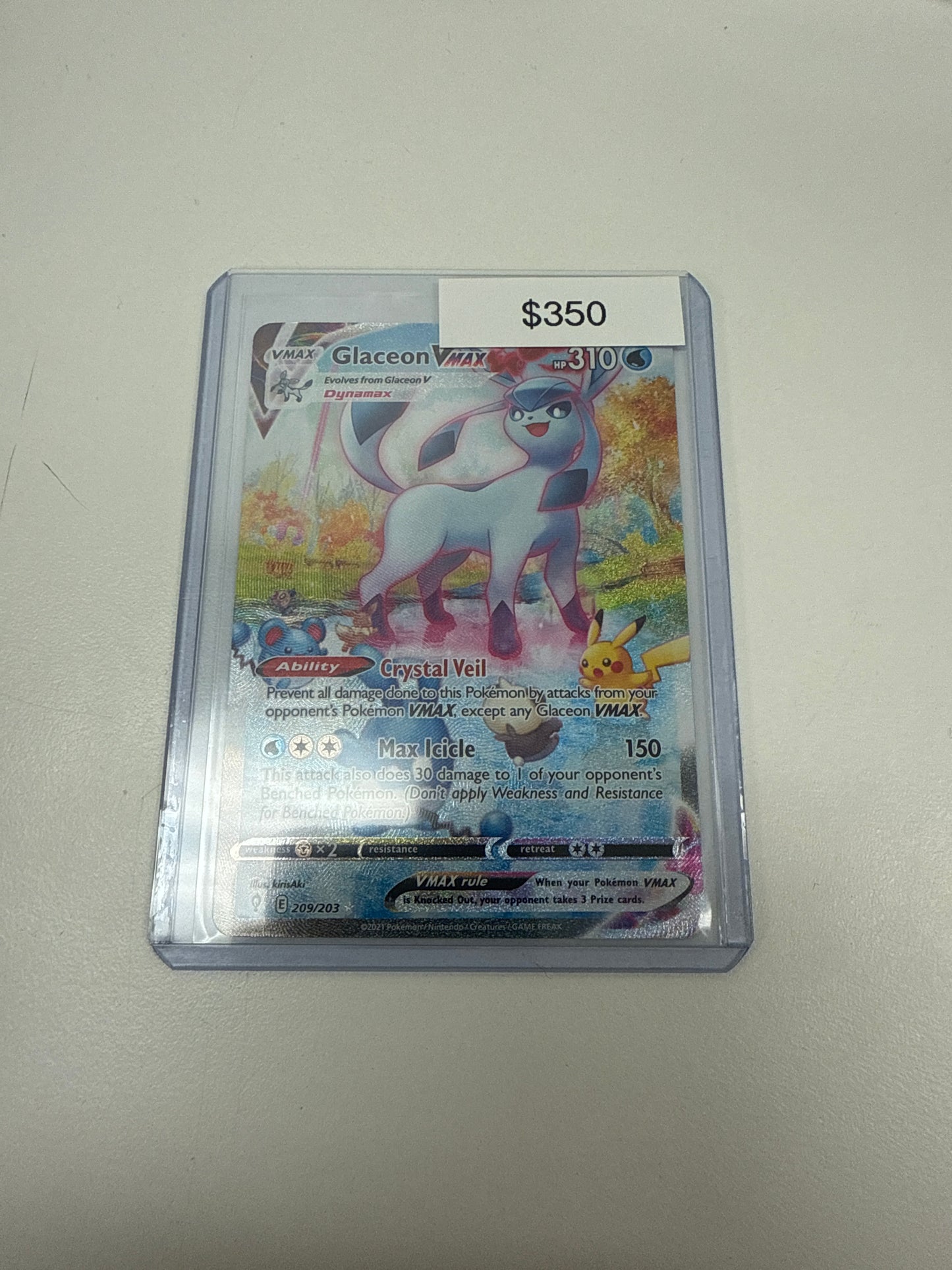 Pokémon Glaceon VMAX Evolving Skies Alt Art 209/203