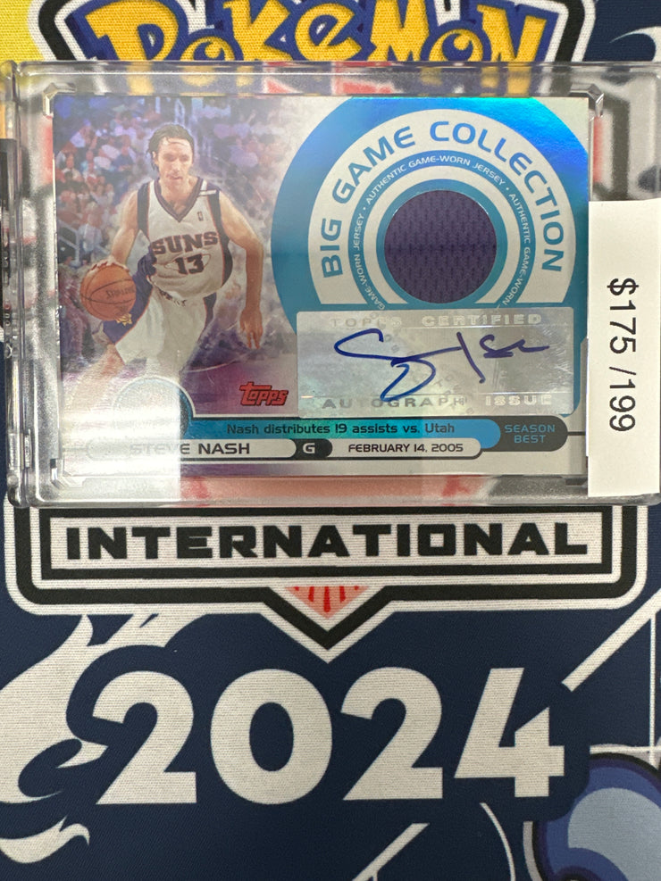 2005 Topps Big Game Collection Steve Nash Patch Auto /199 BGA-SN