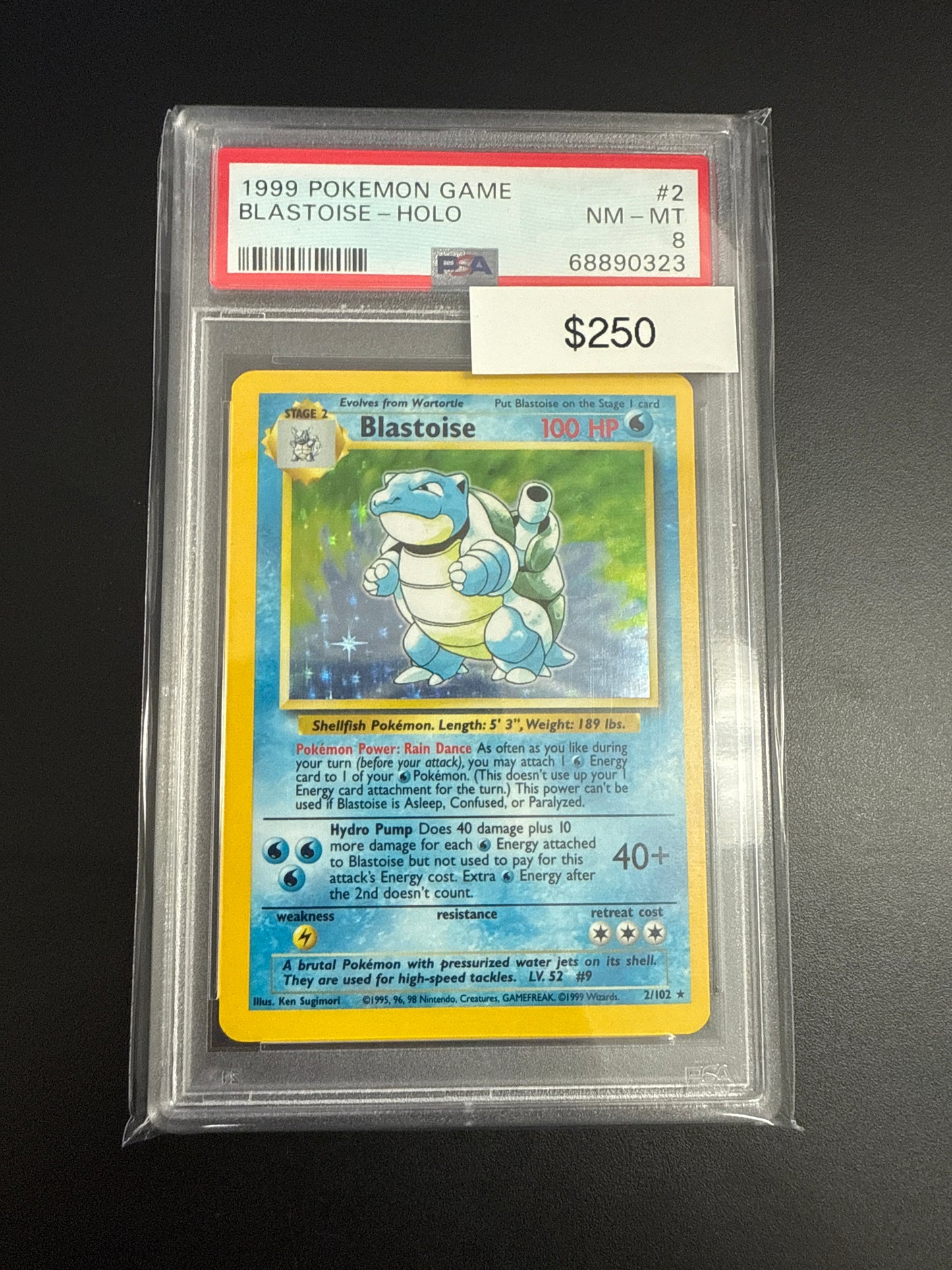 Pokémon Base Set Blastoise 2 PSA 8