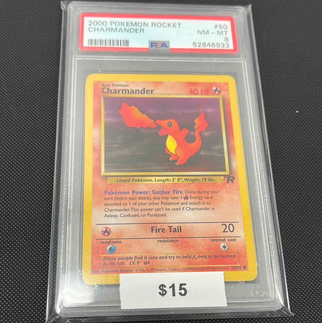 Pokémon Charmander Team Rocket 50/82 PSA 8