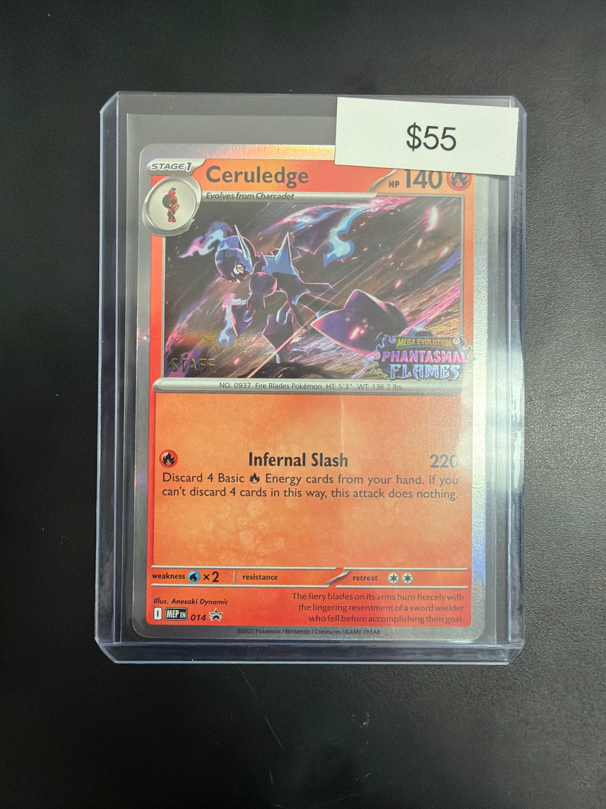 Pokemon Ceruledge Phantasmal Flames Staff Promo #014