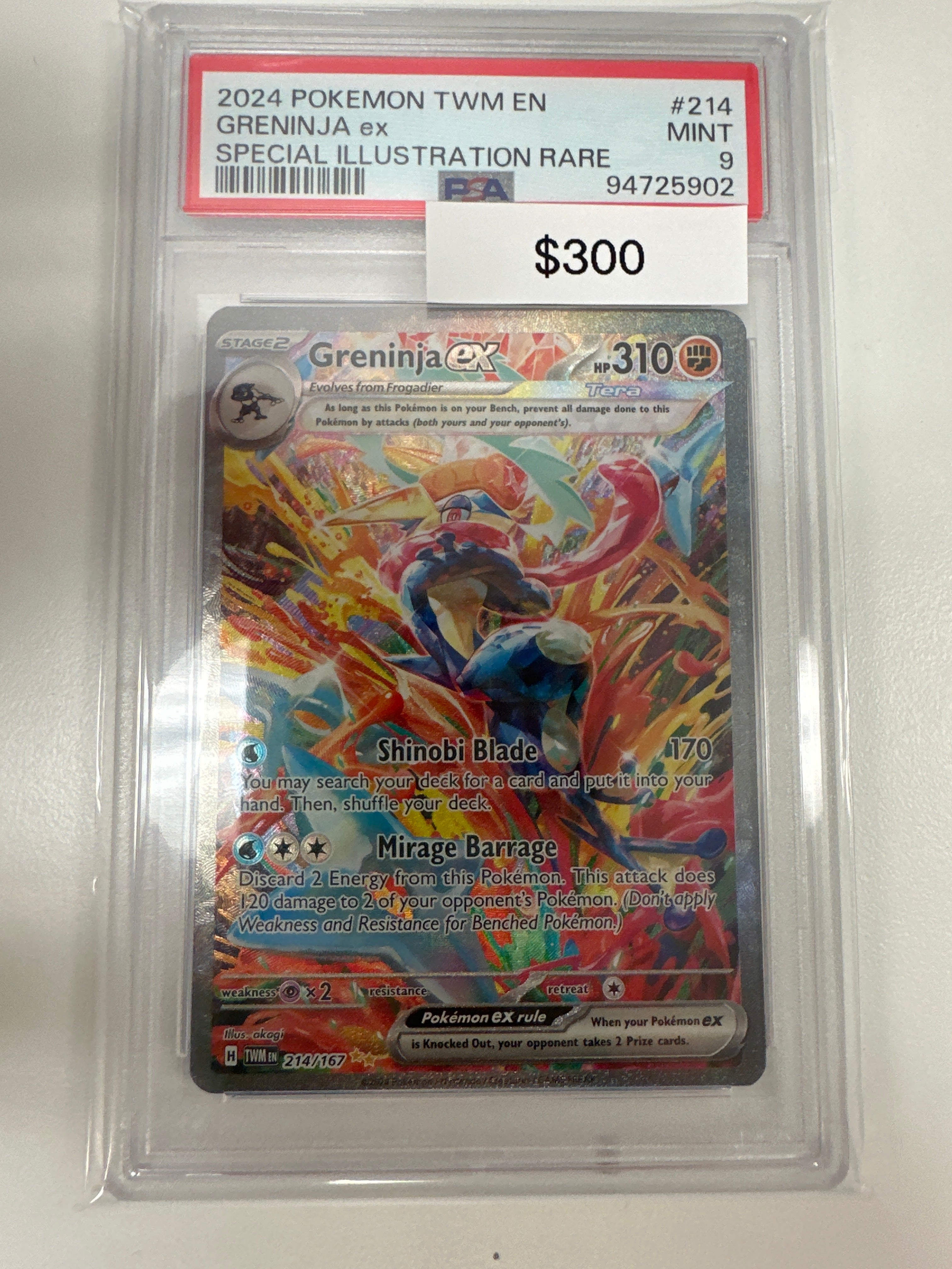 Pokemon Twilight Masquerade Greninja ex SIR #214 PSA 9 – Grail