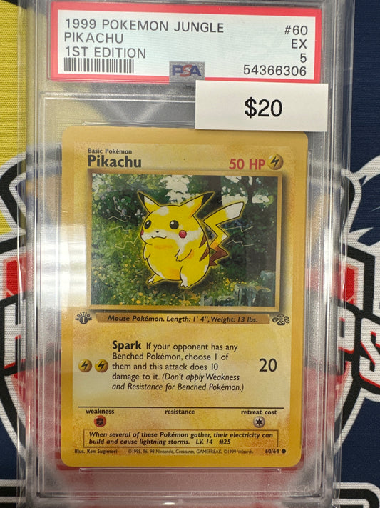 Pokemon Jungle Pikachu 60/64 1st Edition PSA 5