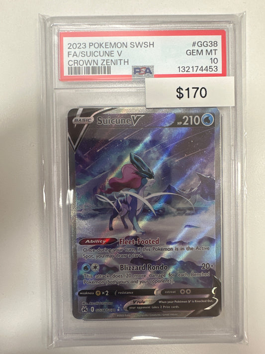 Pokemon Suicune V GG38/GG70 PSA 10