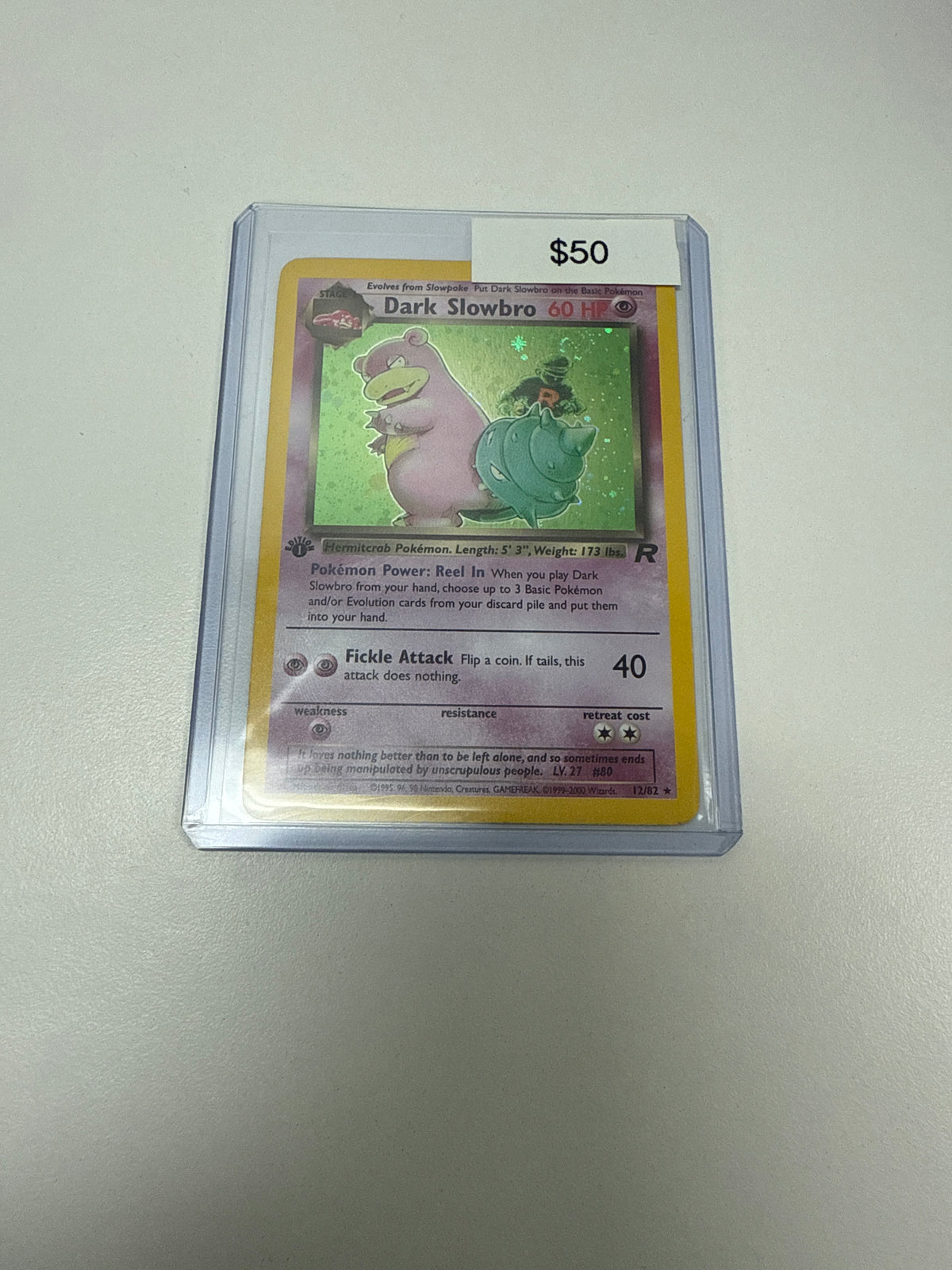 Pokémon Dark Slowbro 1st Ed Holo #12/82