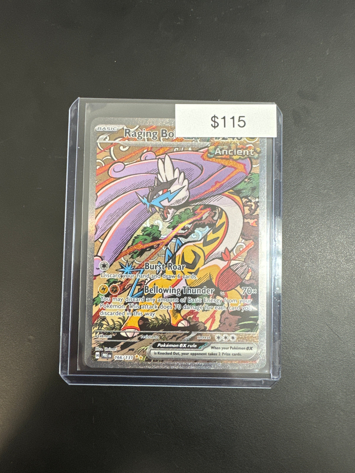 Pokmon Prismatic Evolutions Raging Bolt EX 166/131 Grail Collectibles AZ Pokmon Prismatic Evolutions Raging Bolt EX 166/131 Grail Collectibles AZ